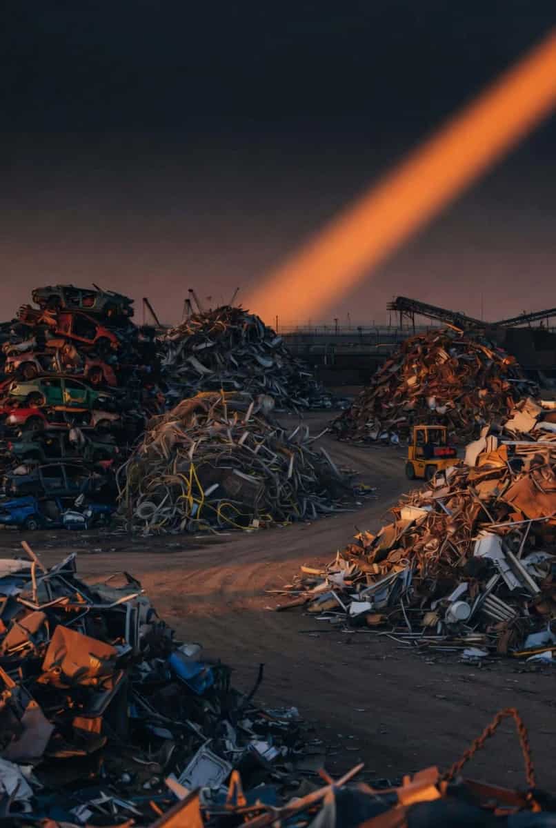 Skrotcontainer – Container för metallskrot — utställd, tömd och avräknad